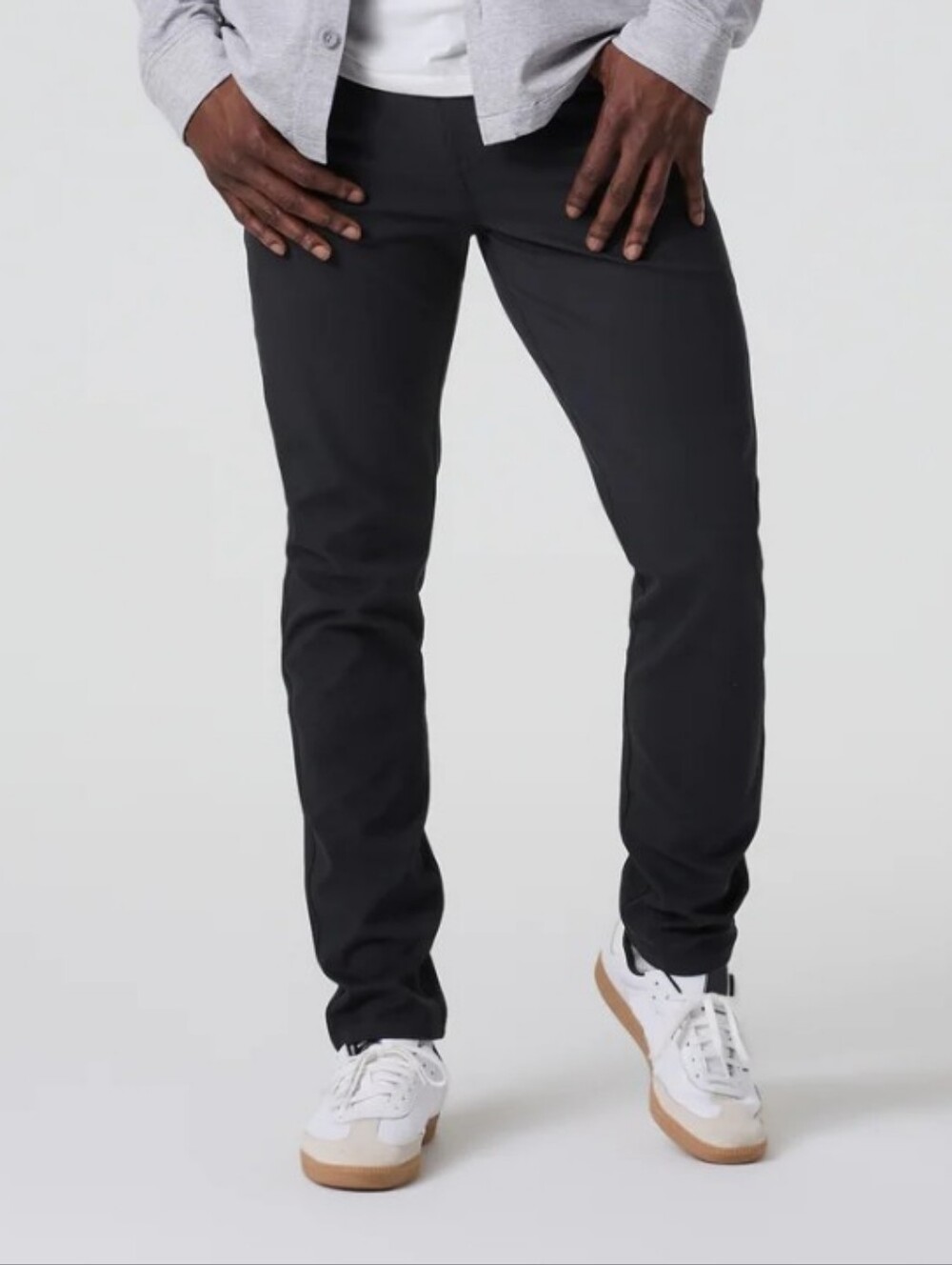Vuori Meta Twill Pant Athletic Slim Black Chinos Performance 5 Pocket Style Mens